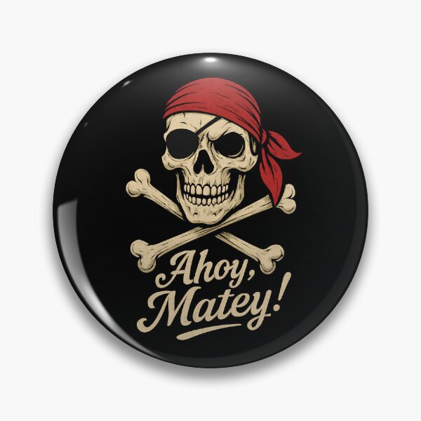 Item preview, Funny Pirate Skull “Ahoy Matey!” Talk Like a Pirate Day designed and sold by FerminaDesigns.