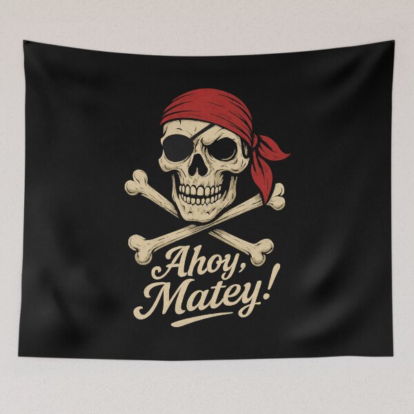 Item preview, Funny Pirate Skull “Ahoy Matey!” Talk Like a Pirate Day designed and sold by FerminaDesigns.