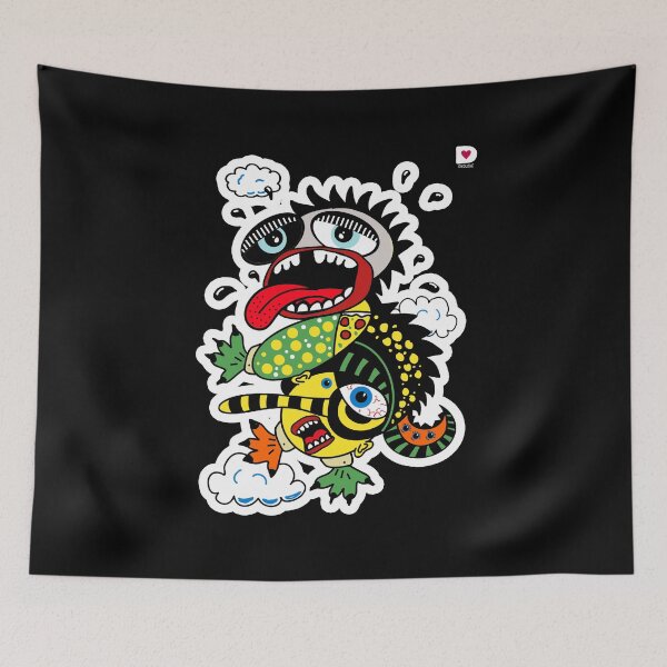 Item preview, Dudlove Monster 01 - dark background designed and sold by dudlove-on-redbubble.