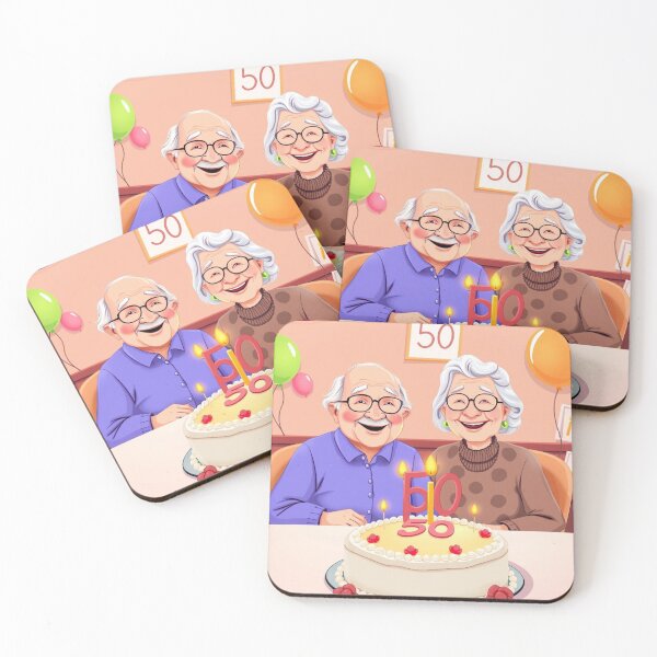 Item preview, 50 Ans d’Amour – Joyeuse Célébration d’un Couple Âgé. 50 Years of Love – Joyful Elderly Couple Anniversary Celebration designed and sold by Drawingshirts.