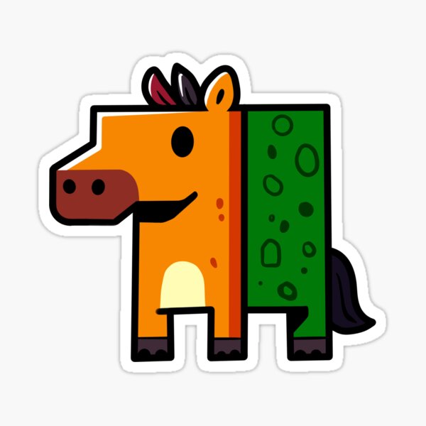Item preview, Horsehead - Cute Horse Block Character designed and sold by YeeveMak.