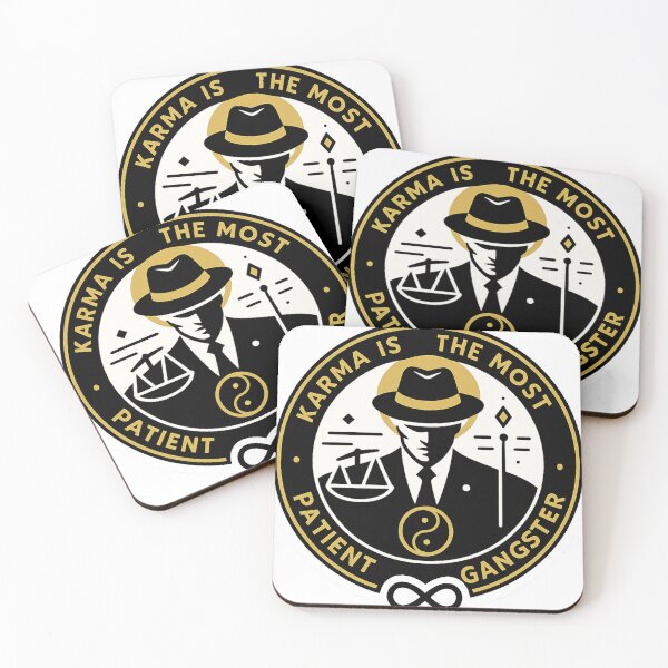 Item preview, Karma Is the Most Patient Gangster – Noir Justice Sticker designed and sold by charliebarly.