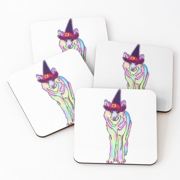 Item preview, Pastel Wolf Wearing a Witch Hat – animalzinhats designed and sold by Ashley’sAnimalz.