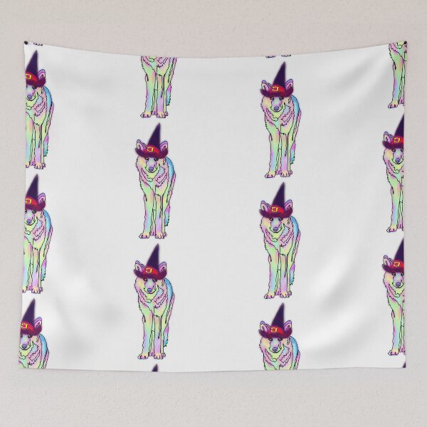 Item preview, Pastel Wolf Wearing a Witch Hat – animalzinhats designed and sold by Ashley’sAnimalz.