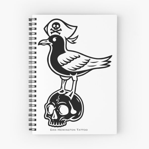 Item preview, Peg-leg pirate seagull skull designed and sold by DH-Tattoo.