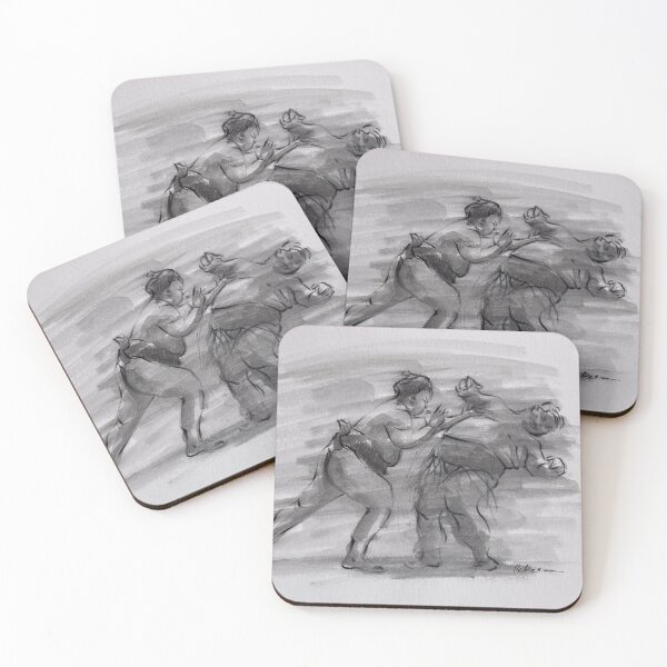 Item preview, Sumo #29   Ink wash painting of sumo wrestlers designed and sold by Rebecca Rees.