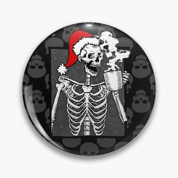 Item preview, goth black christmas skull coffee skeleton red designed and sold by Gossip Rag.