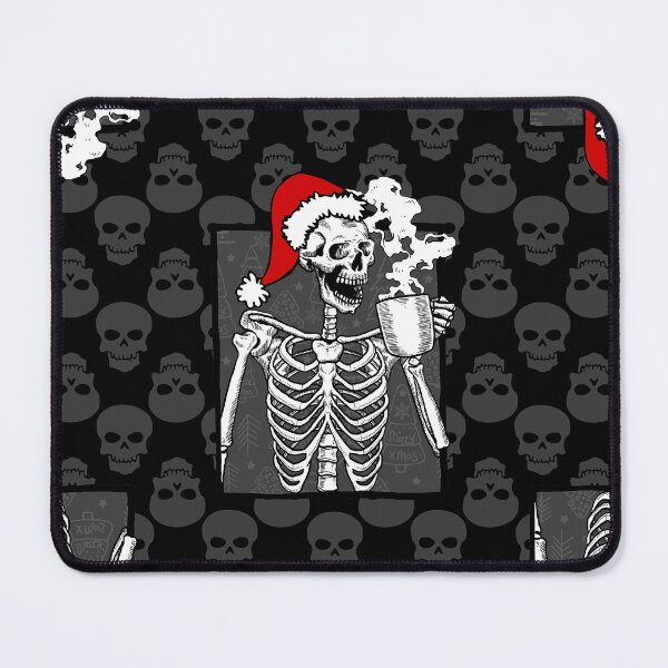 Item preview, goth black christmas skull coffee skeleton red designed and sold by Gossip Rag.