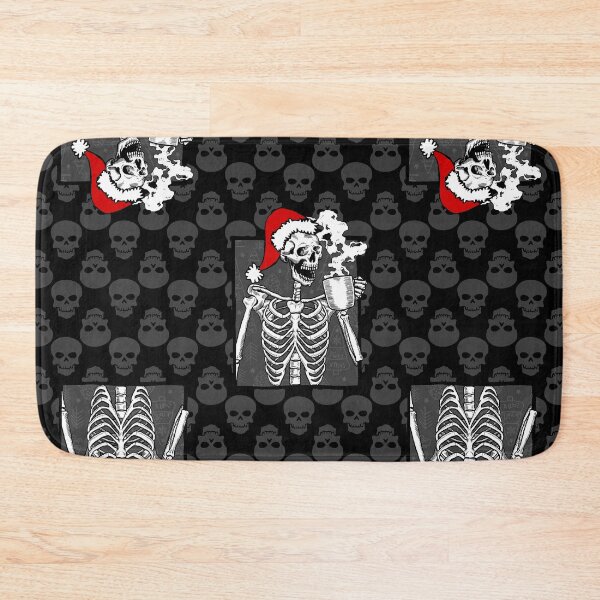 Item preview, goth black christmas skull coffee skeleton red designed and sold by Gossip Rag.