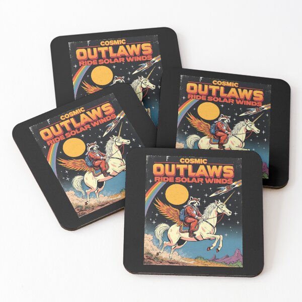 Item preview, Retro Sci-Fi Cosmic Outlaws Raccoon Unicorn Graphic  designed and sold by Vintagenaut Co..
