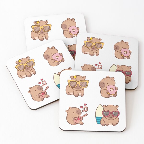 Item preview, Capybara Summer Vibes – Kawaii Fun Sticker Set designed and sold by L-Media.