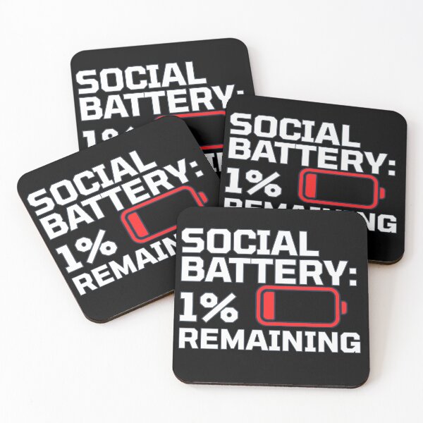 Item preview, Social Battery 1% Remaining, Funny Graphic, minimalist design designed and sold by EazyStyles.
