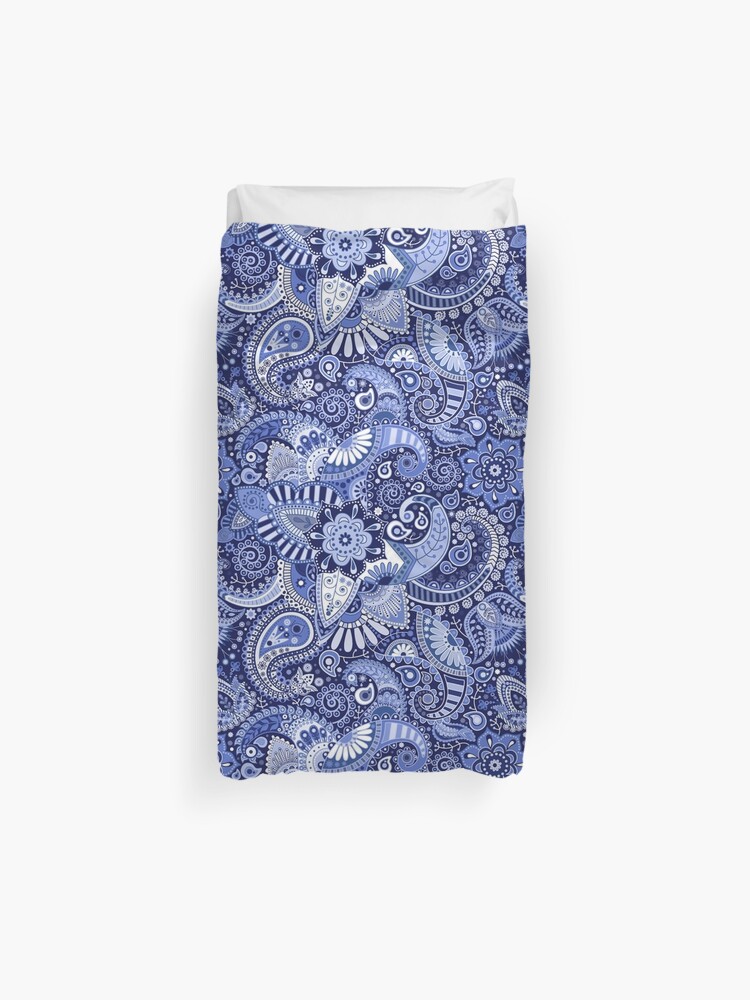 Blue And White China Paisley Duvet Cover By Naturaltextures