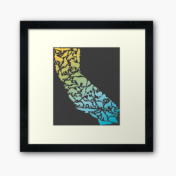 Item preview, California wildlife silhouette - yellow-blue designed and sold by tahoekerri.