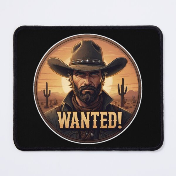 Item preview, Western fantasy portrait with a wanted man with a large "WANTED!". designed and sold by Giulivo Store Graphic.