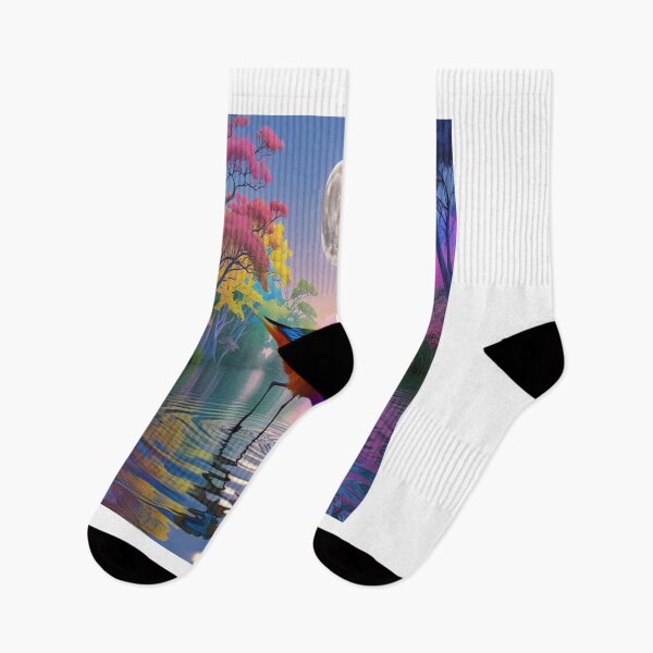Item preview, Rainbow Forest Lake with Exotic Bird Double Moon designed and sold by Max Store.