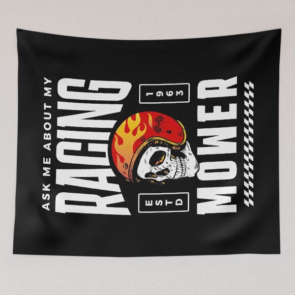 Item preview, Ask Me About My Racing Mower - White Text - Lawn Mower Racing designed and sold by RaceDayRags.