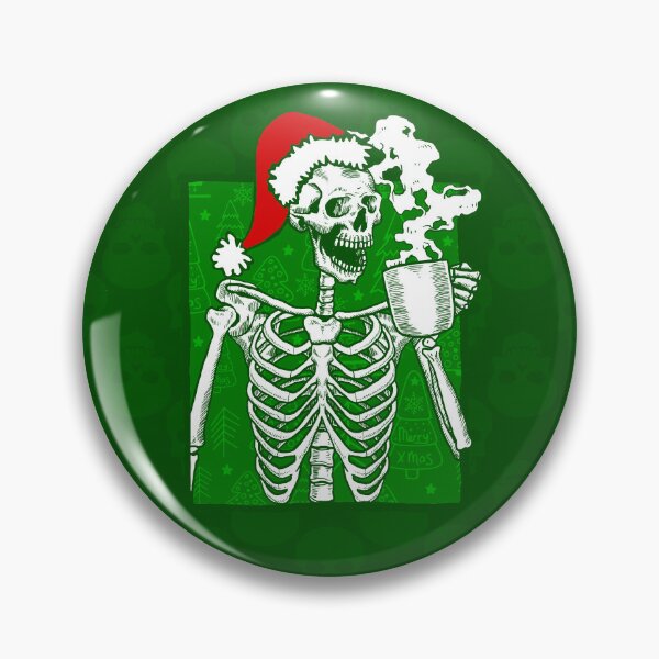 Item preview, goth green christmas skull coffee skeleton red designed and sold by Gossip Rag.