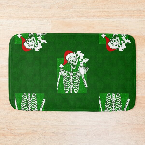 Item preview, goth green christmas skull coffee skeleton red designed and sold by Gossip Rag.