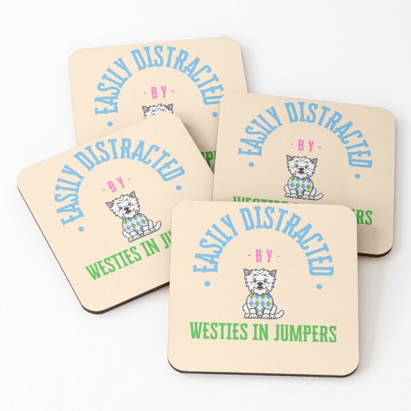 Item preview, Easily Distracted by Westies in Jumpers – Funny Dog Lover designed and sold by Oopsie Doodle .