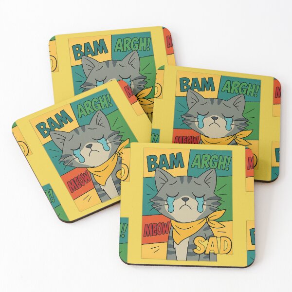 Item preview, Sad Comic Cat Pop Art designed and sold by Idelab-11.