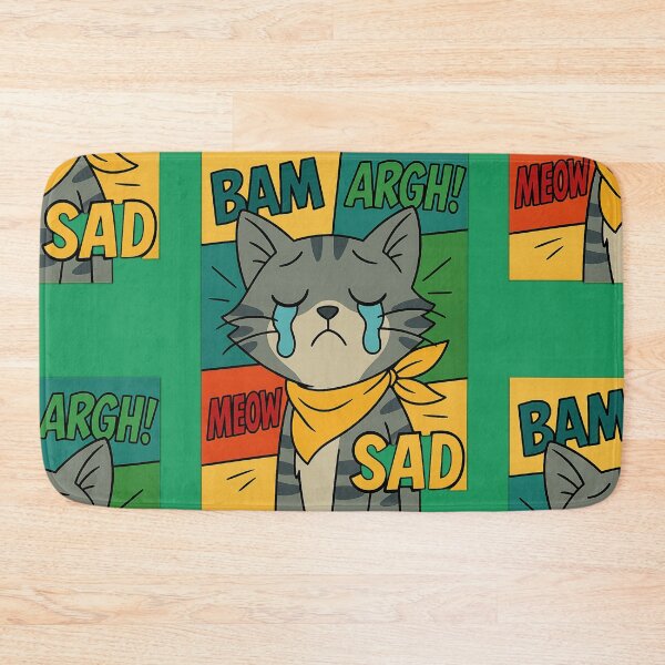 Item preview, Sad Comic Cat Pop Art designed and sold by Idelab-11.