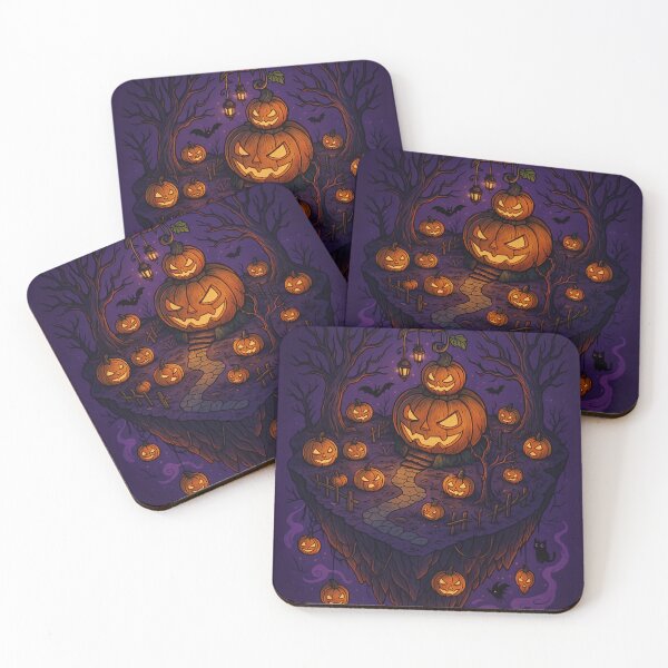 Item preview, Enchanted Pumpkin Island – Isometric Halloween Illustration designed and sold by InspireHaven.