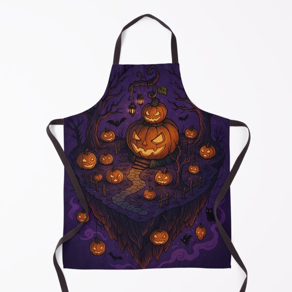 Item preview, Enchanted Pumpkin Island – Isometric Halloween Illustration designed and sold by InspireHaven.