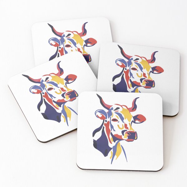 Item preview, Vibrant Abstract Cow Illustration designed and sold by Rue Market.
