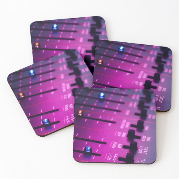 Item preview, Vintage Analog Synthesizer lit in Synthwave Colours designed and sold by Super Retro Digital.