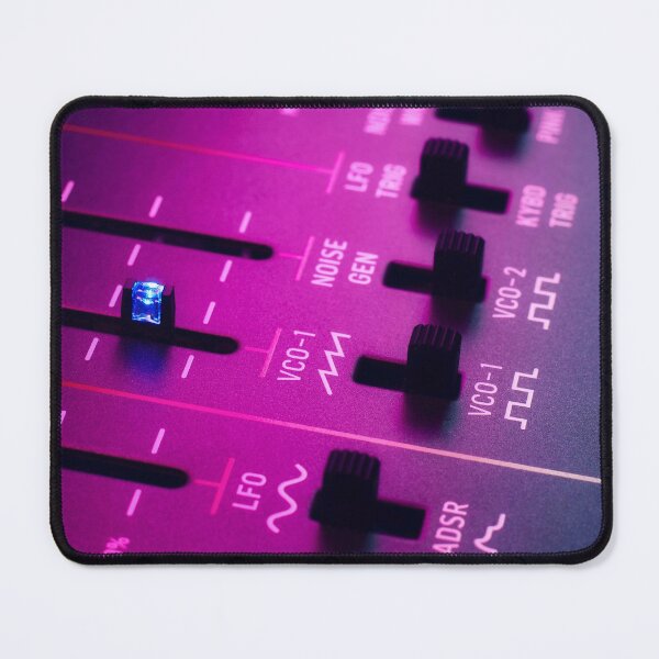 Item preview, Vintage Analog Synthesizer lit in Synthwave Colours designed and sold by Super Retro Digital.