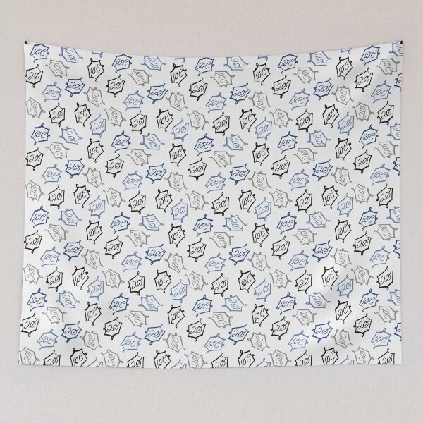 Item preview, Natural 20 Dice Sticker: DnD Pattern Blue designed and sold by Druid Soup.
