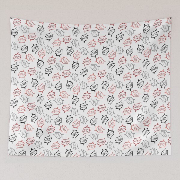 Item preview, Natural 20 Dice Sticker: DnD Pattern Black and Red designed and sold by Druid Soup.