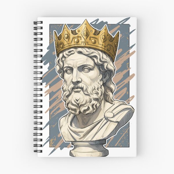 Item preview, Ancient Greek King Statue Art – Royal Bust with Golden Crown Design designed and sold by -DEEWOLF-.