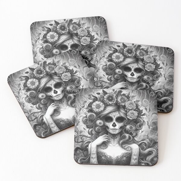 Item preview, Catrinas Sugar Skull Art — Día de los Muertos Illustration designed and sold by  Ojo de Lilith.