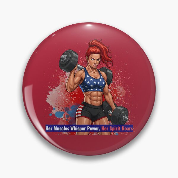 Item preview, American Female Strength - Patriotic Fitness Illustration designed and sold by All-Shopping.