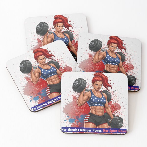 Item preview, American Female Strength - Patriotic Fitness Illustration designed and sold by All-Shopping.