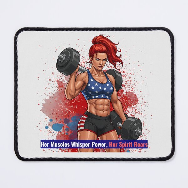 Item preview, American Female Strength - Patriotic Fitness Illustration designed and sold by All-Shopping.