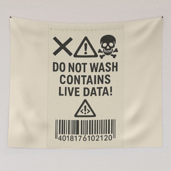 Item preview, funny data center Do Not Wash – Contains Live Data! designed and sold by Uglyandcute.