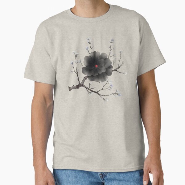 Item preview, Elegant Black and White japanese Floral illistration designed and sold by ChirpysBack.