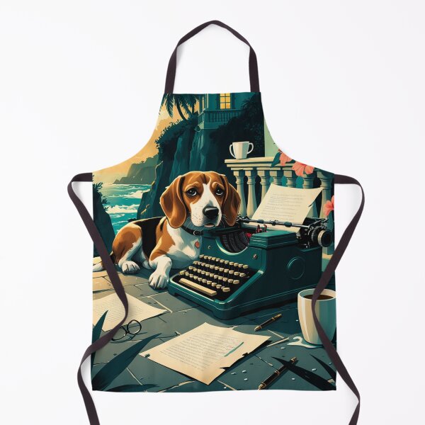 Item preview, Beagle Dog with glossy fur and a gentleman vintage typewriter designed and sold by mcinnesstore.
