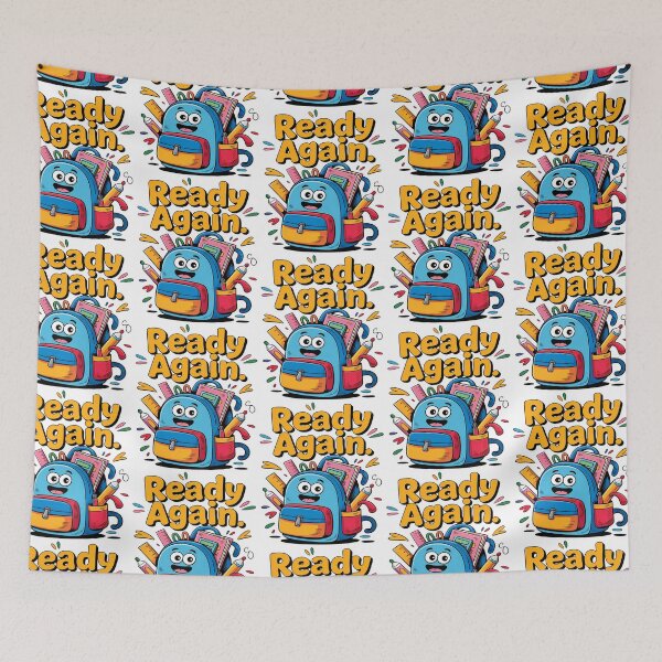 Item preview, Ready Again – Happy Backpack Back to School Character Back to School designed and sold by Taans-Creation.