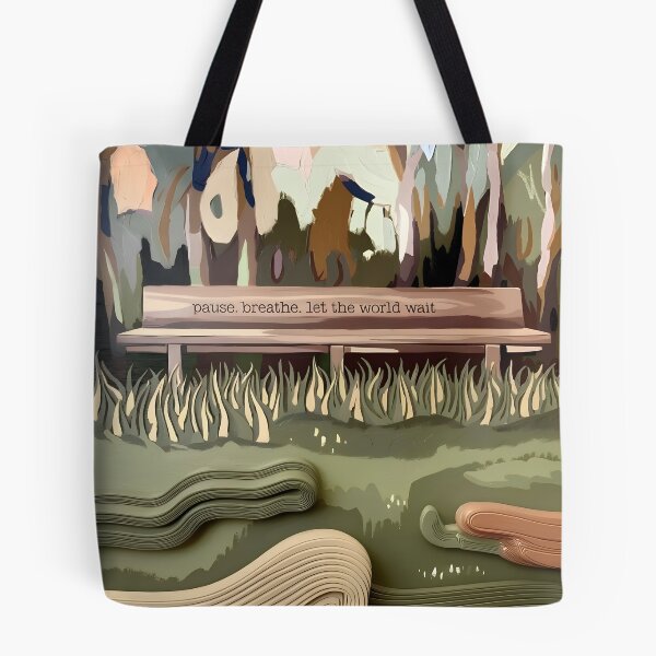 Item preview, Pause Breathe Let The World Wait, Self Care Quote inspired by modern art designed and sold by MoMidoStore.