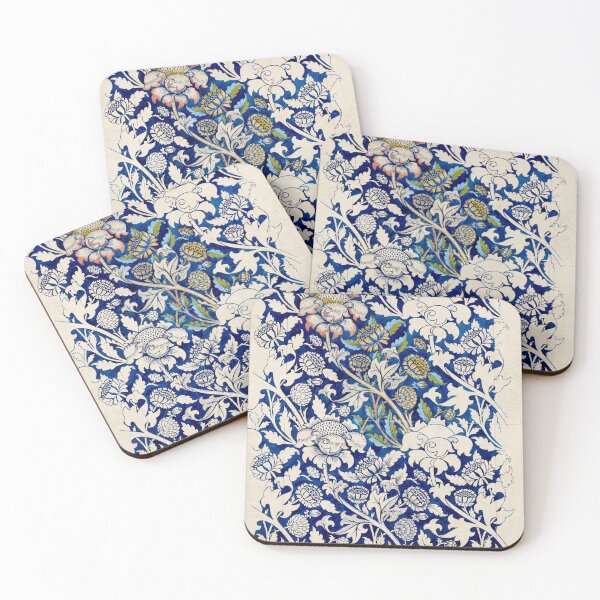 Item preview, Antique blue floral pattern designed and sold by Sponjo.