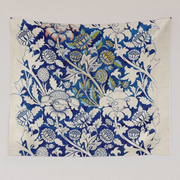 Item preview, Antique blue floral pattern designed and sold by Sponjo.