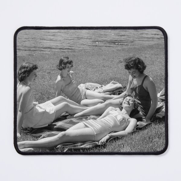 Item preview, Women Relaxing By River, Vintage Black and White Old Photo designed and sold by modernretro.