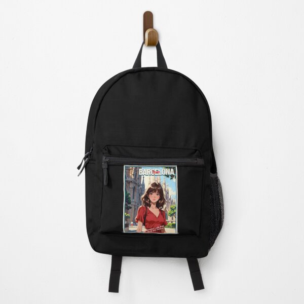 Artikelvorschau, Romantischer Abschied in Barcelona, Spanien, Europa – Retro Anime Travel Girl Love Quote entworfen und verkauft von Kawaii-Sky.