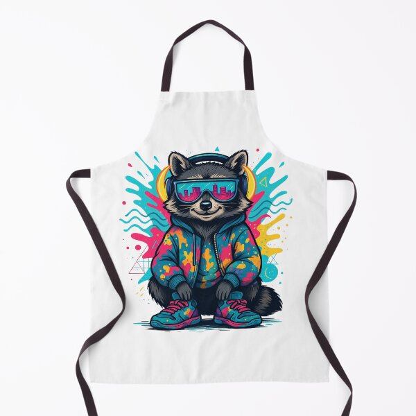 Item preview, Mapache con ambiente urbano: estilo callejero con salpicaduras de neón designed and sold by 5CatDesign.