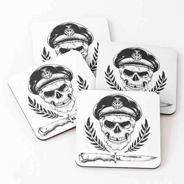 Item preview, Military Skull and Knife Design - Gothic Tactical Tattoo Style Art designed and sold by inkoutninja.
