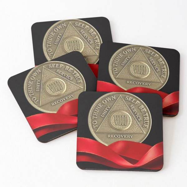Item preview, 8 Year Recovery Coin Red Ribbon designed and sold by ApexDesigners.